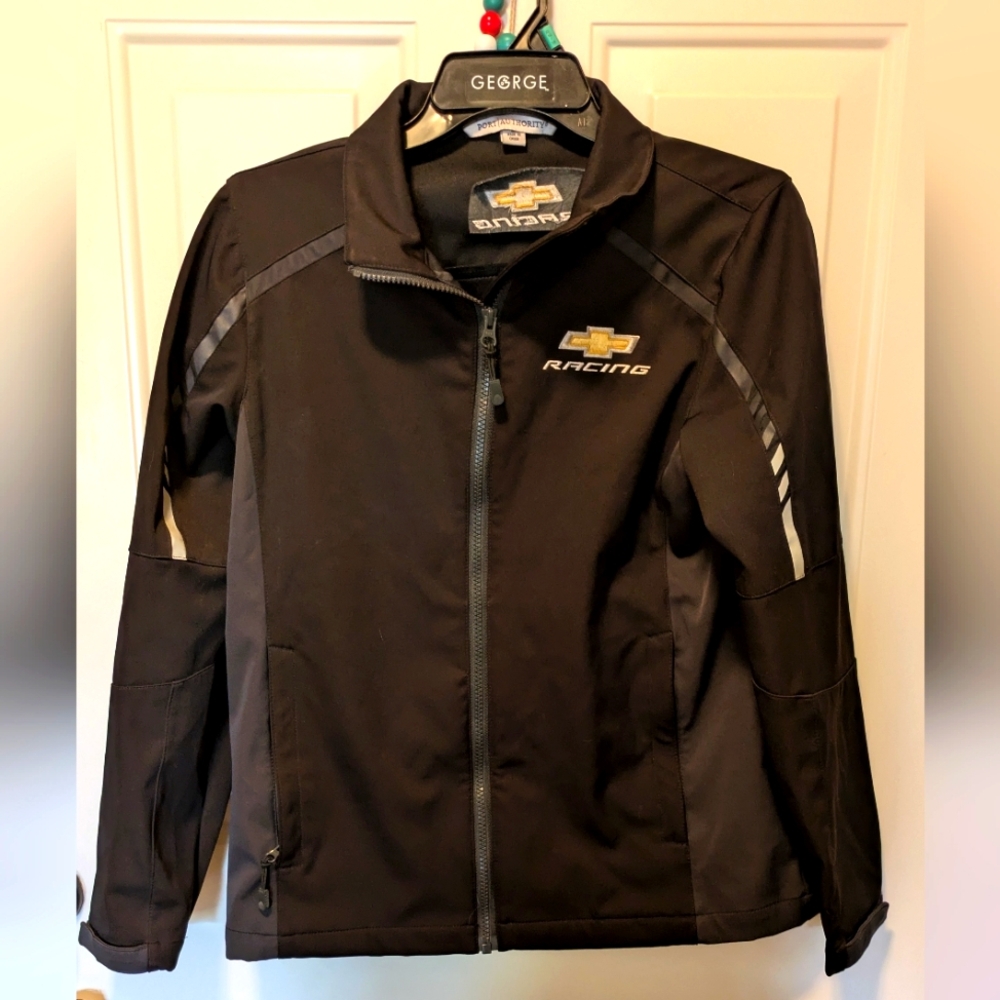 Port Authority Black Chevy Racing Jacket with Gold Accent